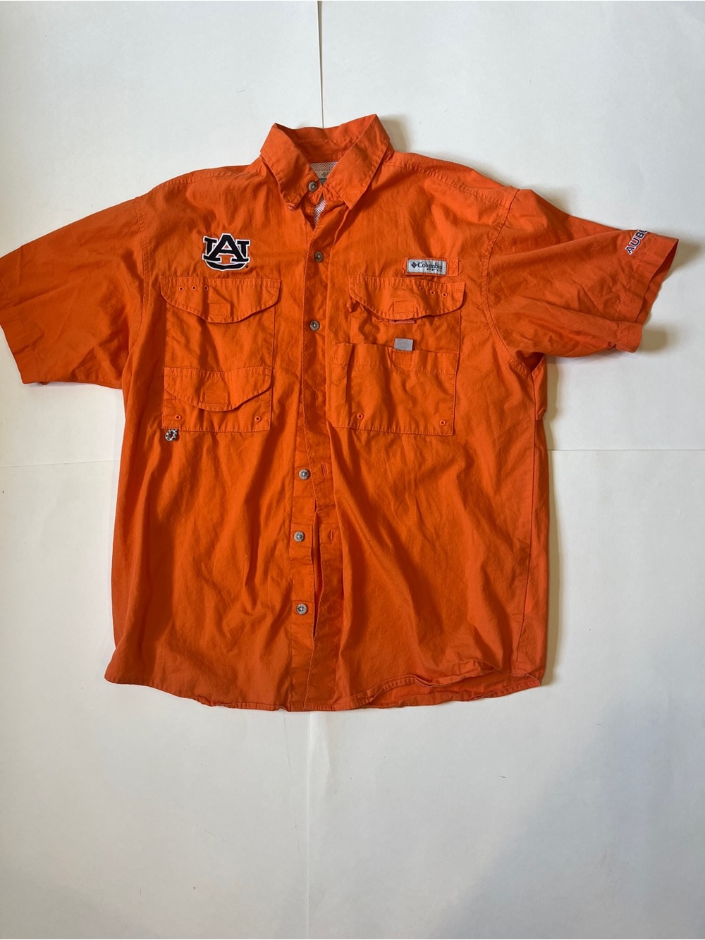 Columbia Men’s Auburn Orange Short-Sleeve Fishing Shirt